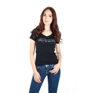 Guess dámské černé tričko s logem - XS (A996)